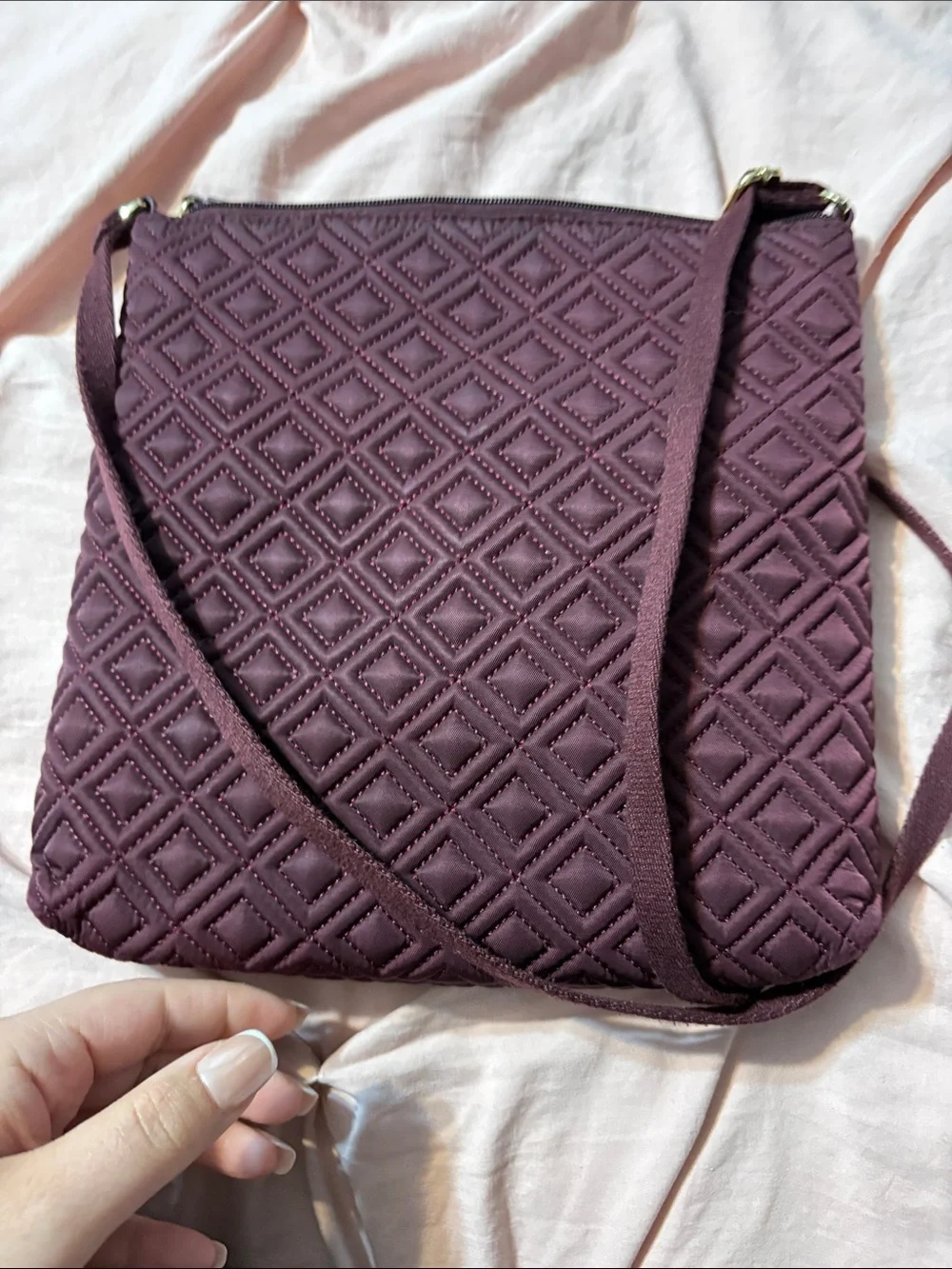 Tory Burch Quilted Crossbody in Plum